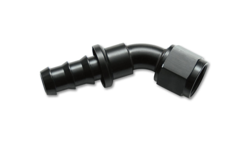 Vibrant -12AN Push-On 45 Deg Hose End Fitting - Aluminum - Racecraft Industries