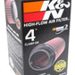 K&N Universal Rubber Filter 4inch FLG / 6inch OD-B / 4-5/8inch OD-T / 9inch H - Racecraft Industries