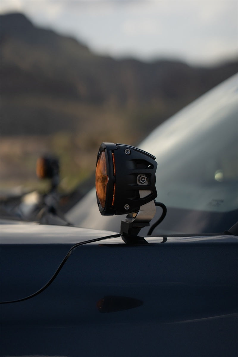 Rigid Industries 360-Series 4in Fog w/ Amber PRO Lens - White (Pair) - Racecraft Industries