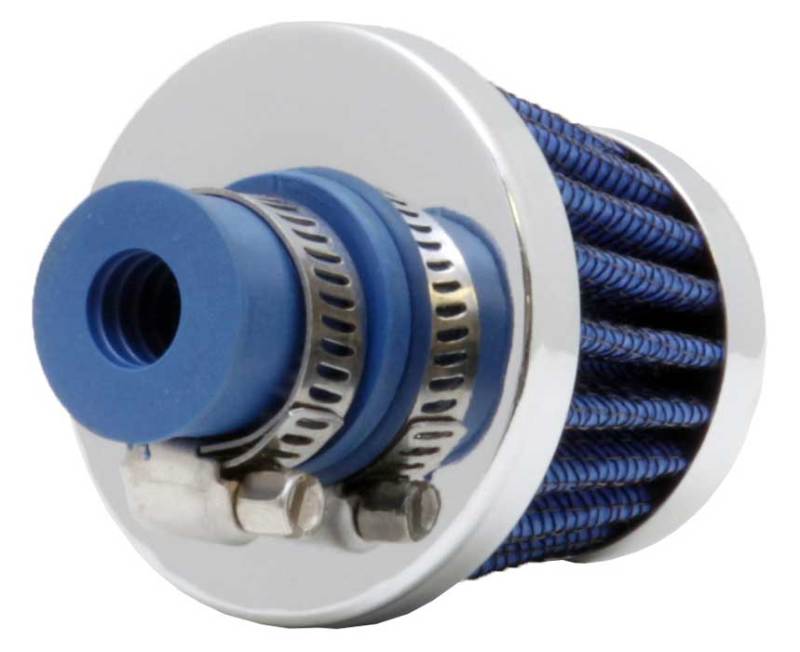 K&N 2in Base OD x .375in Flange ID x 1.75in H Rubber Base Crankcase Vent Filter - Blue - Racecraft Industries