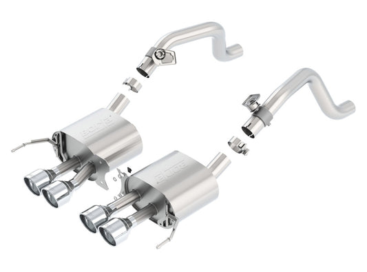 Borla 14-15 Chevy Corvette C7 w/ AFM w/o NPP S Type Rear Section Exhaust Quad Rd RL Tips - Racecraft Industries