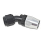 Russell Performance -6 AN Black/Silver 45 Degree Full Flow Hose End - Racecraft Industries