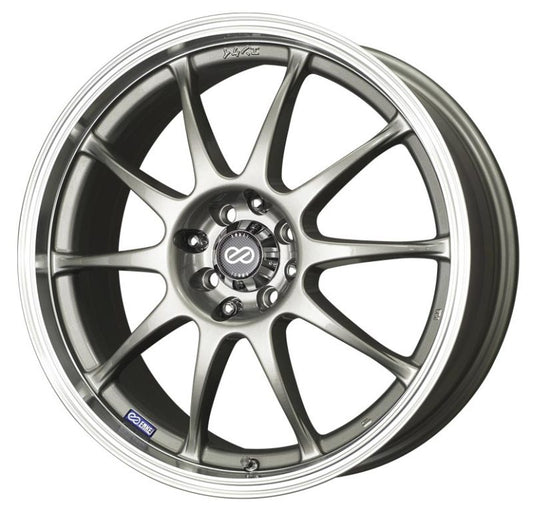 Enkei J10 17x7 4x100/114.3 42mm Offset 72.62mm Bore Dia Silver w/ Machined Lip Wheel - Racecraft Industries
