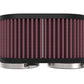 K&N 2-1/8in DUAL FLG 6-1/4 X 4inOD 3inH Universal Clamp-On Air Filter - Racecraft Industries
