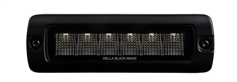 Hella Universal Black Magic 6 L.E.D. Flush Mount Mini Light Bar - Flood Beam - Racecraft Industries