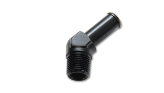 Vibrant 3/8 NPT to 1/2in Barb Straight Fitting 45 Deg Adapter - Aluminum - Racecraft Industries