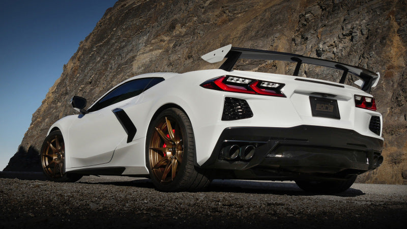 Borla 2020 Chevrolet Corvette C8 6.2 ATAK 3in Exhaust System Dual Round Rolled A/C Black Chrome Tips - Racecraft Industries