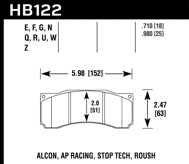 Hawk Stoptech ST-60 Caliper DTC-60 Race Brake Pads - Racecraft Industries