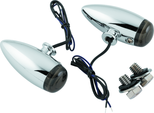 Kuryakyn Super Bright LED Mini Bullet Lights Amber Chrome - Racecraft Industries