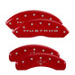 MGP 4 Caliper Covers Engraved Front 2015/Mustang Engraved Rear 2015/Bar & Pony Red finish silver ch - Racecraft Industries