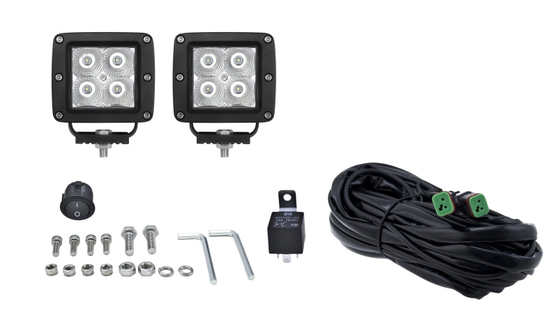 Hella HVF Cube 4 LED Off Road Kit - 3.1in 2X12W - Racecraft Industries