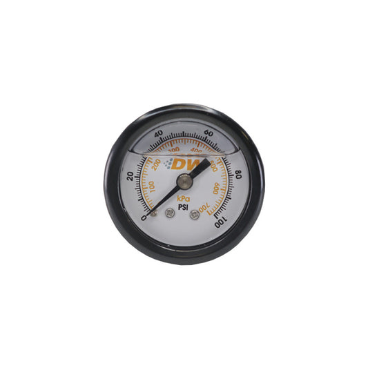 DeatschWerks 0-100 PSI 1/8in NPT Mechanical Fuel Pressure Gauge 1.5in Diameter Black Housing - Racecraft Industries