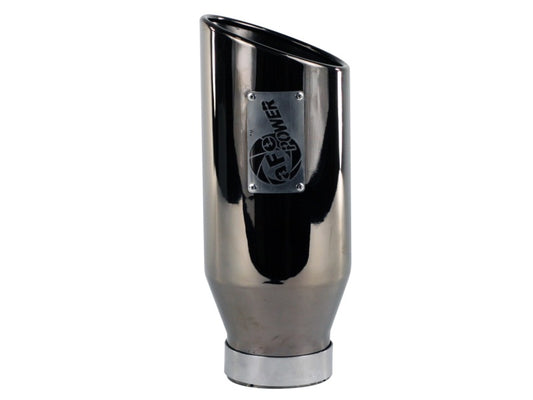 aFe MACHForce XP Exhausts Tips SS-304 EXH Tip 4In x 6Out x 15L Bolt-On (blk chrome) - Racecraft Industries