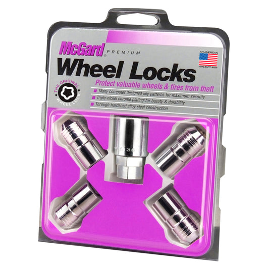 McGard Wheel Lock Nut Set - 4pk. (Cone Seat) M14X1.5 / 21mm & 22mm Dual Hex / 1.639in. L - Chrome - Racecraft Industries