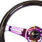 NRG Classic Wood Grain Steering Wheel (350mm) Black Sparkle/Galaxy Color w/Neochrome 3-Spoke - Racecraft Industries