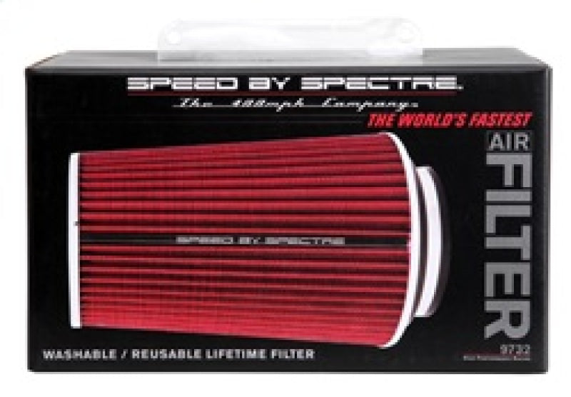 Spectre Adjustable Conical Air Filter 9-1/2in. Tall (Fits 3in. / 3-1/2in. / 4in. Tubes) - Red - Racecraft Industries