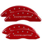 MGP 4 Caliper Covers Engraved Front & Rear C6/Corvette Red finish silver ch - Racecraft Industries