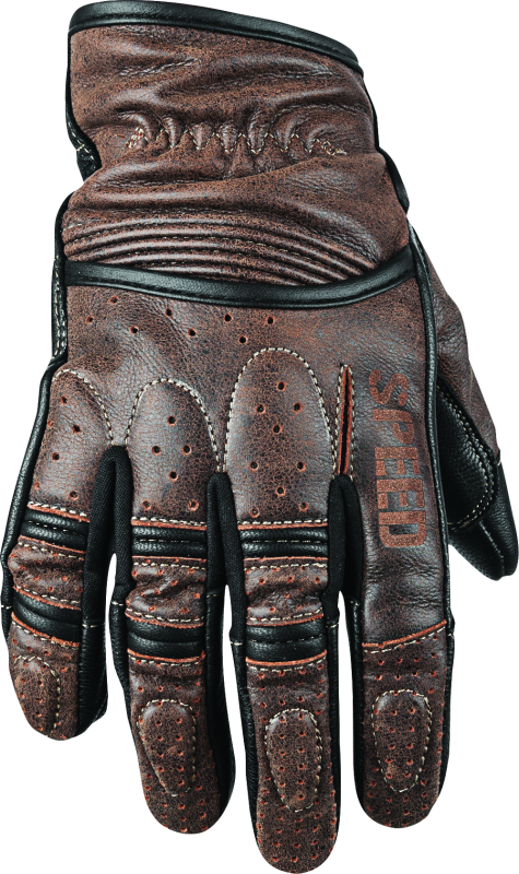 Speed and Strength Rust and Redemption Leather Gloves Brown - Medium - Racecraft Industries