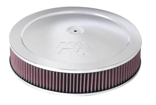 K&N 14in Red Custom Air Cleaner Assembly - 5.125in ID x 14in OD x 2.75in H x 1.25in Drop Base - Racecraft Industries