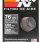 K&N Universal Round Clamp-On Air Filter 3in Flange ID x 6in Base OD x 4.625in Top OD x 3in Height - Racecraft Industries