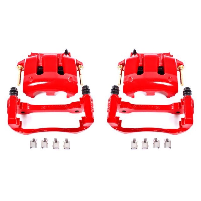 Power Stop 05-14 Ford Mustang Front Red Calipers w/Brackets - Pair - Racecraft Industries