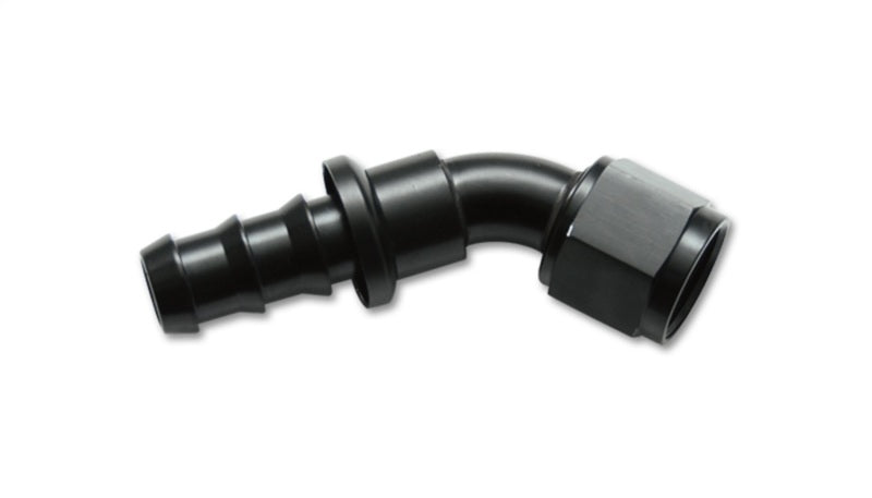 Vibrant -12AN Push-On 45 Deg Hose End Fitting - Aluminum - Racecraft Industries