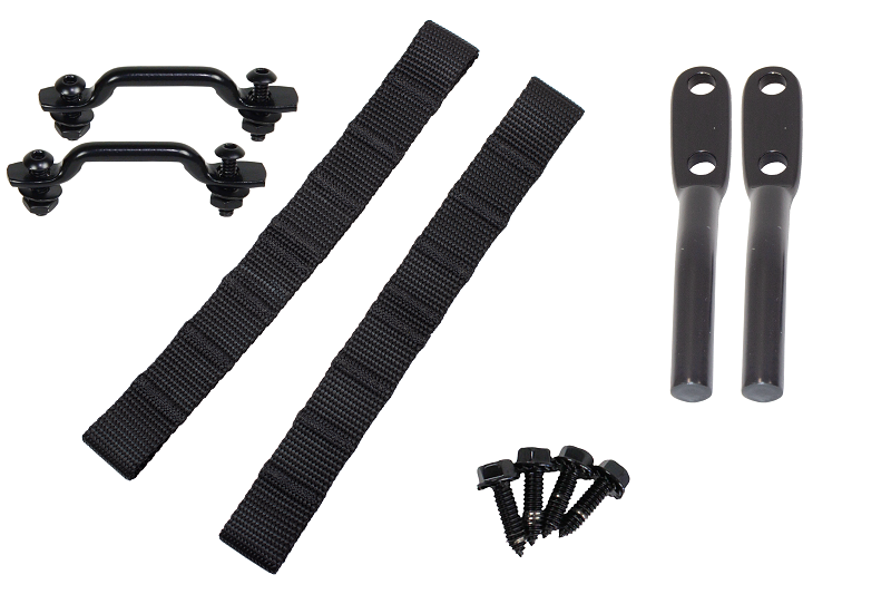 Kentrol Jeep Wrangler TJ Polished Stainless Door Strap Kit Black Powdercoat Stainless Steel - Racecraft Industries