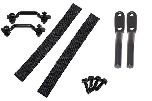 Kentrol Jeep Wrangler TJ Polished Stainless Door Strap Kit Black Powdercoat Stainless Steel - Racecraft Industries