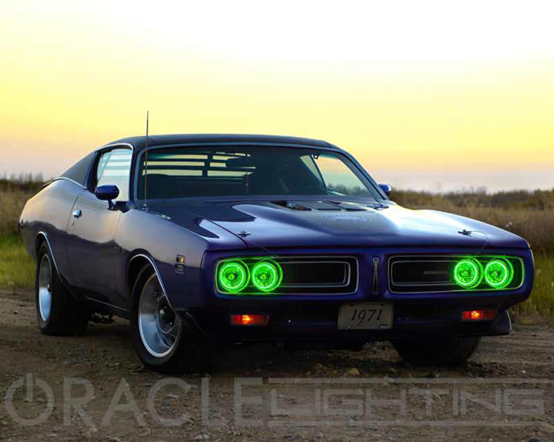 Oracle Pre-Installed Lights 5.75 IN. Sealed Beam - Green Halo SEE WARRANTY - Racecraft Industries