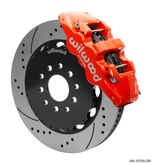 Wilwood AERO6 Front Big Brake Kit 14.00in Drilled Red Rotor - 97-13 Chevrolet Corvette C5/C6/Z06 - Racecraft Industries