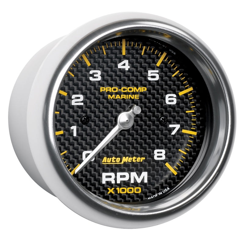 Autometer Marine Carbon Fiber 3-3/8in 8k RPM Tachometer - Racecraft Industries