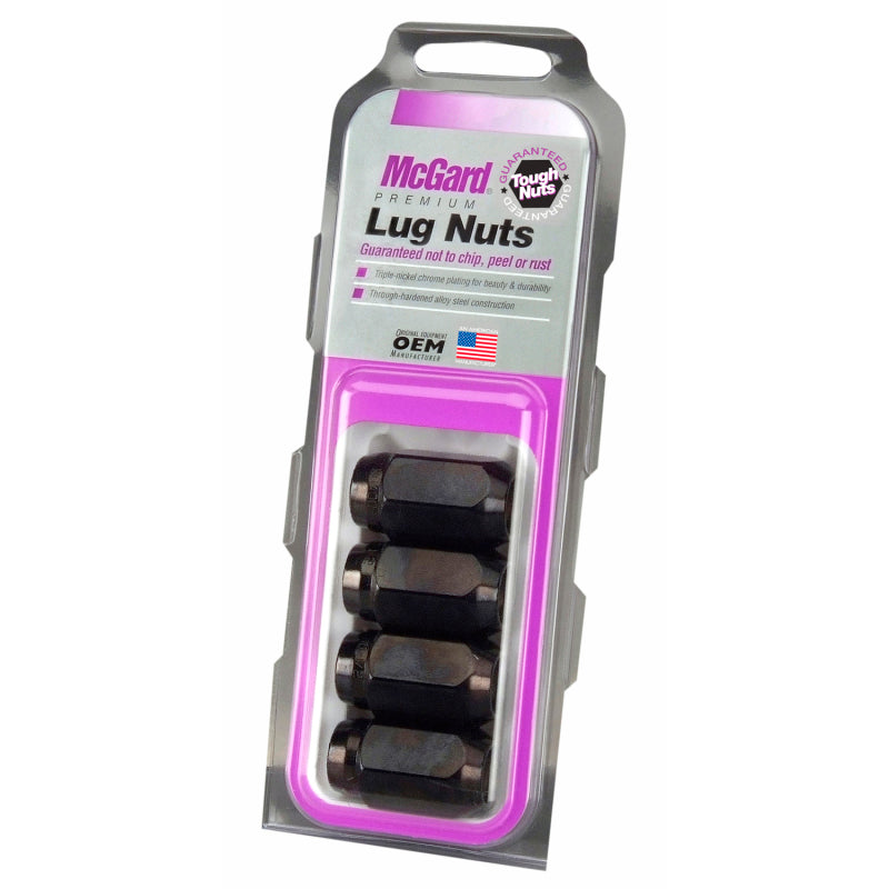 McGard Hex Lug Nut (Cone Seat) M12X1.5 / 13/16 Hex / 1.5in. Length (4-pack) - Black - Racecraft Industries