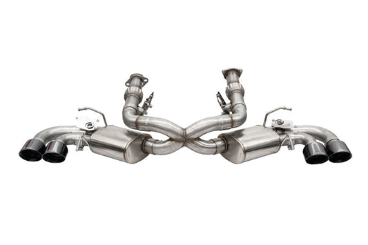 Corsa 20-24 Corvette C8 3in Valved Cat-Back 4.5in Blk Quad Tips Fits Factory Perf Exhaust DeletesAFM - Racecraft Industries