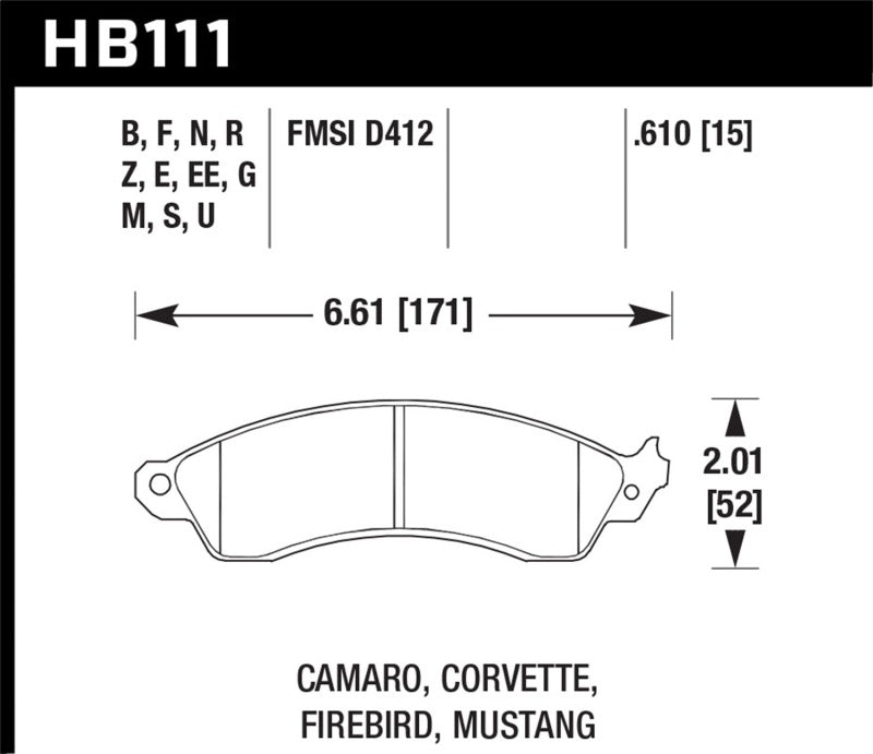 Hawk 94-04 Mustang Cobra / 88-95 Corvette 5.7L / 88-92 Camaro w/ Hvy Duty Brakes Front DTC-70 Pads - Racecraft Industries