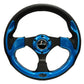 NRG Reinforced Steering Wheel (320mm) Blk w/Blue Trim - Racecraft Industries