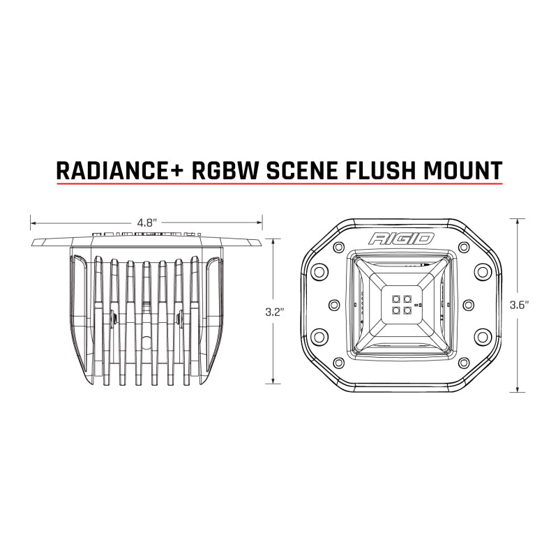 Rigid Industries Radiance+ Scene RGBW Flush Mount - Pair - Racecraft Industries