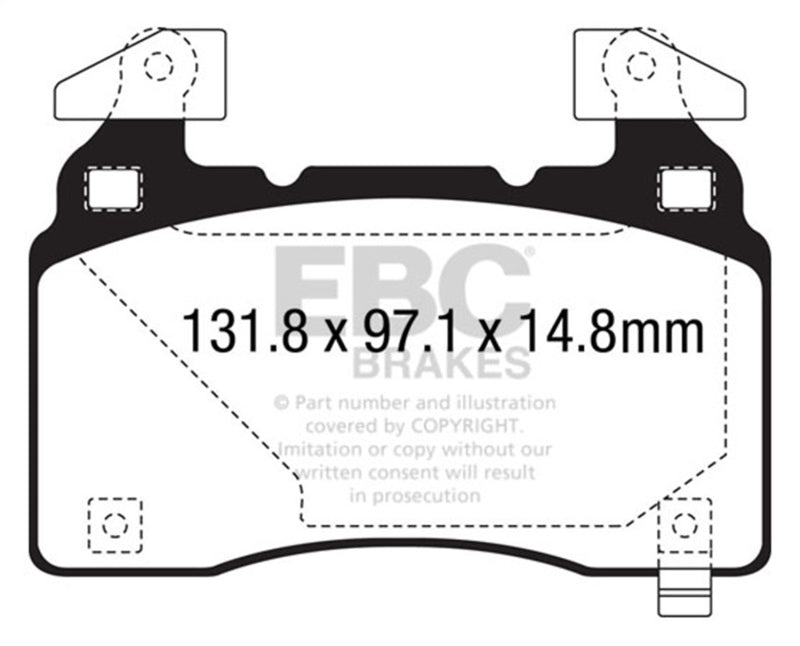 EBC 14+ Cadillac CTS Vsport 3.6 Twin Turbo Redstuff Front Brake Pads - Racecraft Industries