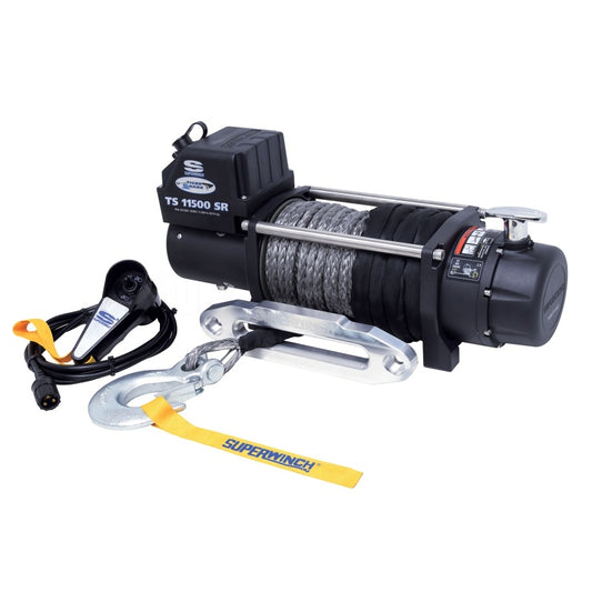 Superwinch 11500 LBS 12V DC 3/8in x 80ft Synthetic Rope Tiger Shark 11500 Winch - Racecraft Industries