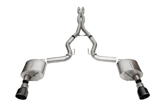 Corsa 2024 Ford Mustang GT Xtreme Cat-Back Ex. Sys. 3.0in Dual Rear Exit w/4.5in Black PVD Pro Tips - Racecraft Industries