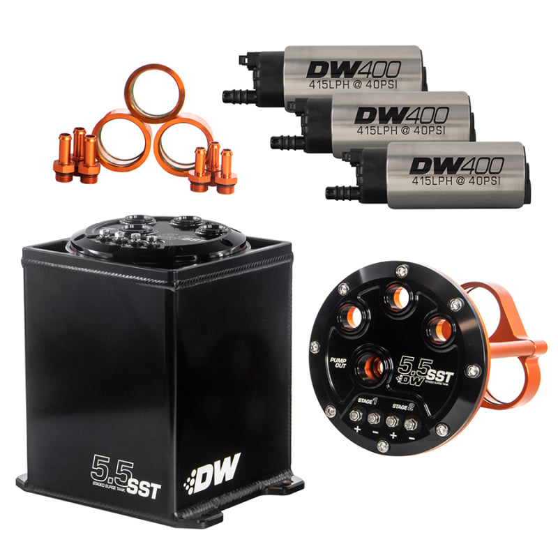 DeatschWerks 5.5L Modular Surge Tank Includes 3 DW400 Fuel Pumps - Racecraft Industries