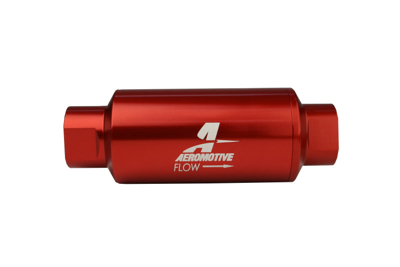 Aeromotive In-Line Filter - AN-10 size - 40 Micron SS Element - Red Anodize Finish - Racecraft Industries