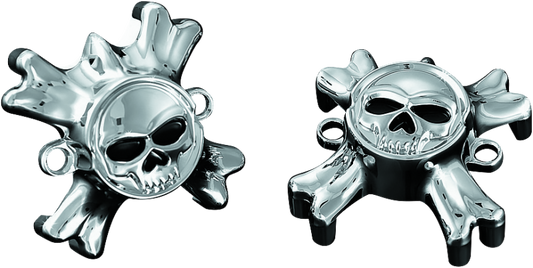 Kuryakyn Replacement Zombie Grip Emblems With Throttle Boss Chrome - Racecraft Industries