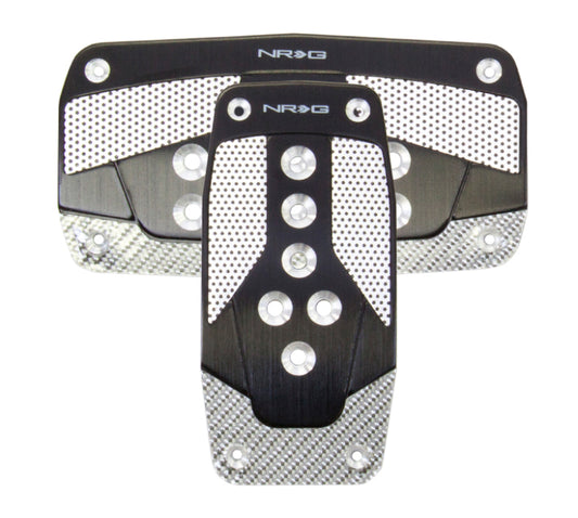 NRG Aluminum Sport Pedal A/T - Black w/Silver Carbon - Racecraft Industries