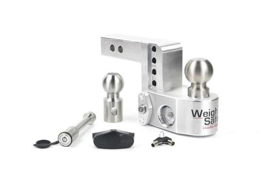 Weigh Safe 4in Drop Hitch w/Built-in Scale & 2in Shank (10K/12.5K GTWR) w/WS05 - Aluminum - Racecraft Industries