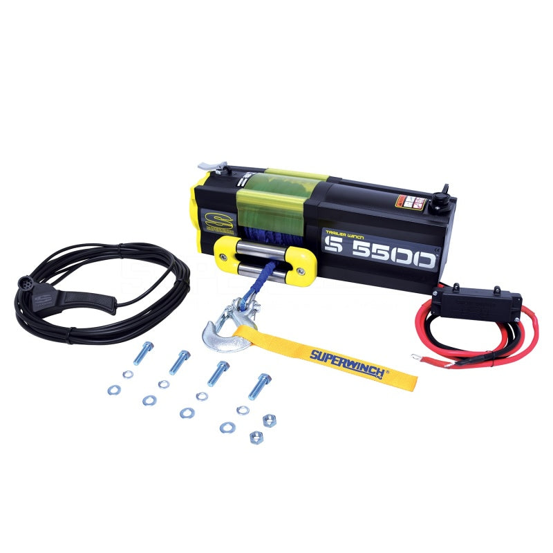 Superwinch 5500 LBS 12V DC 1/4in x 60ft Synthetic Rope S5500 Winch - Racecraft Industries