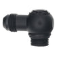 DeatschWerks 8AN ORB Male to 8AN Male Flare Low Profile 90-Degree Swivel - Anodized Matte Black - Racecraft Industries