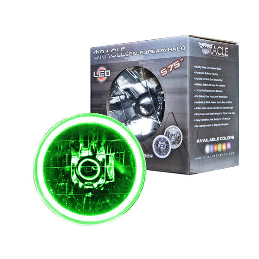Oracle Pre-Installed Lights 5.75 IN. Sealed Beam - Green Halo SEE WARRANTY - Racecraft Industries