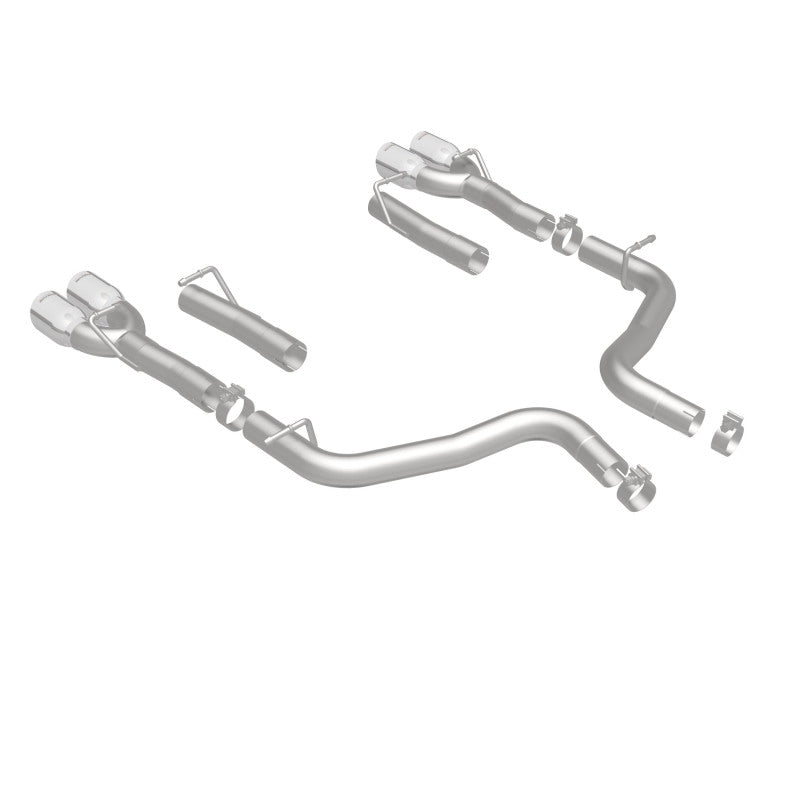 MagnaFlow Axle-Back, SS, 2.5in, Quad Split Rear 3.5in Tip 2015 Dodge Challenger 3.6L V6 - Racecraft Industries