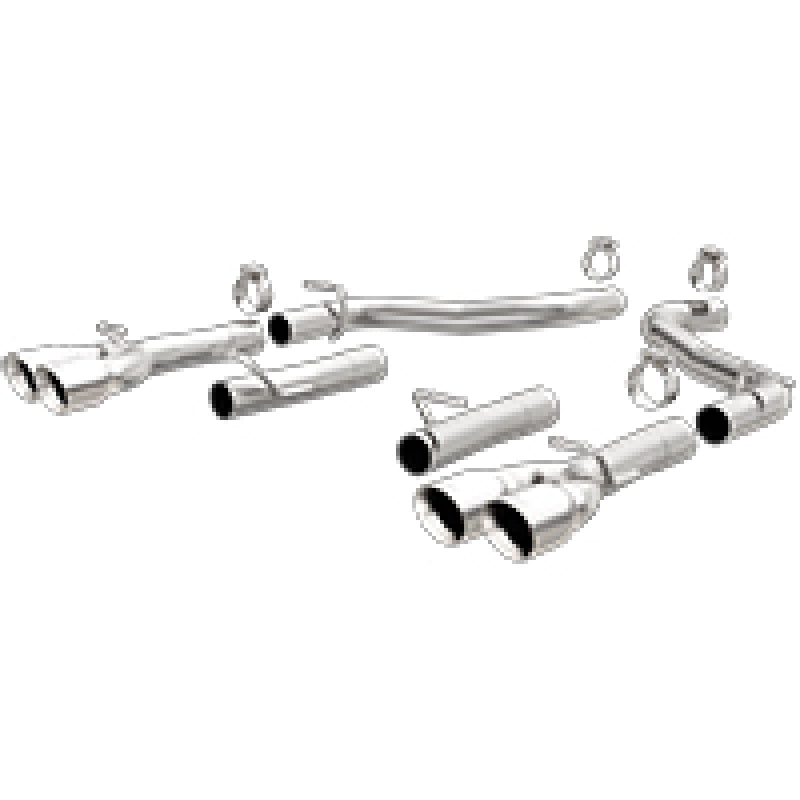 MagnaFlow Axle-Back, SS, 2.5in, Quad Split Rear 3.5in Tip 2015 Dodge Challenger 3.6L V6 - Racecraft Industries
