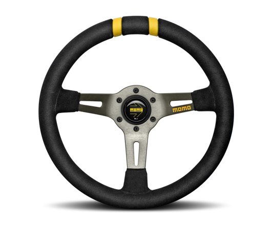 Momo MODDRIFT Steering Wheel 330 mm - Black Suede/Anth Spokes/2 Stripes - Racecraft Industries